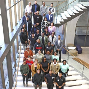 SABCA student group photo on Palmer's monumental spine staircase.